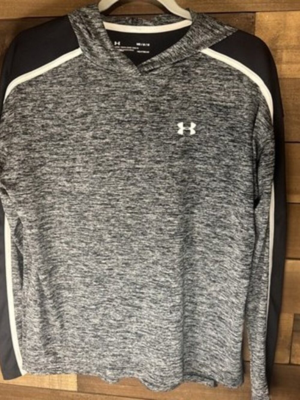 Under Armour Women’s HeatGear Long Sleeve Hooded Shirt Gray Black Size M